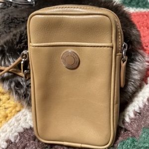 Coach Camel Leather Wristlet - Os